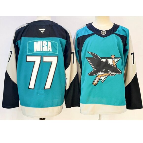 Mens Michael Misa Teal Stitched Jersey